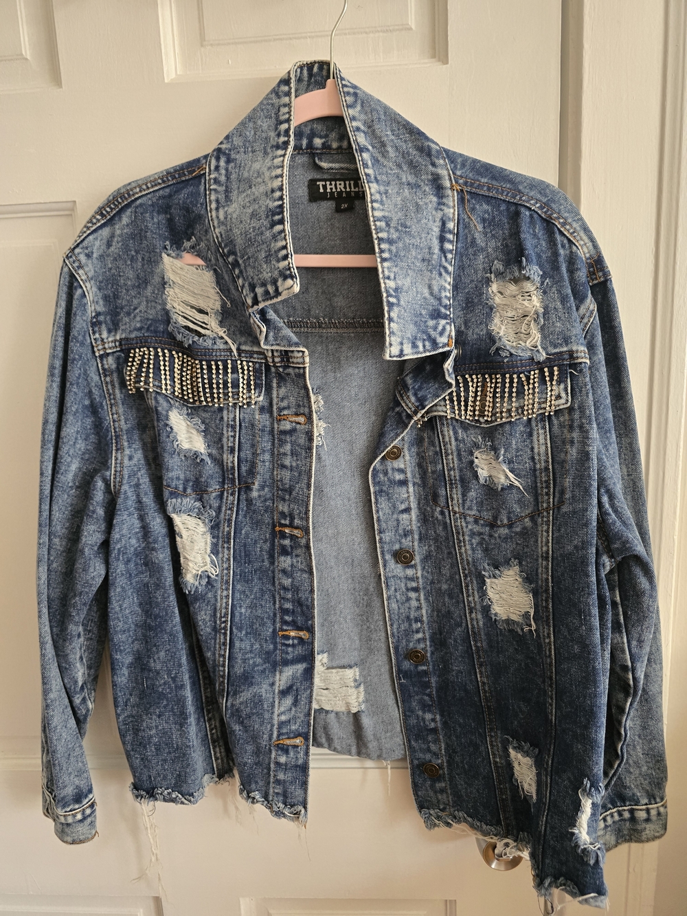 Thrill Acid-Wash Blue Denim Jacket - Picture 3 of 4